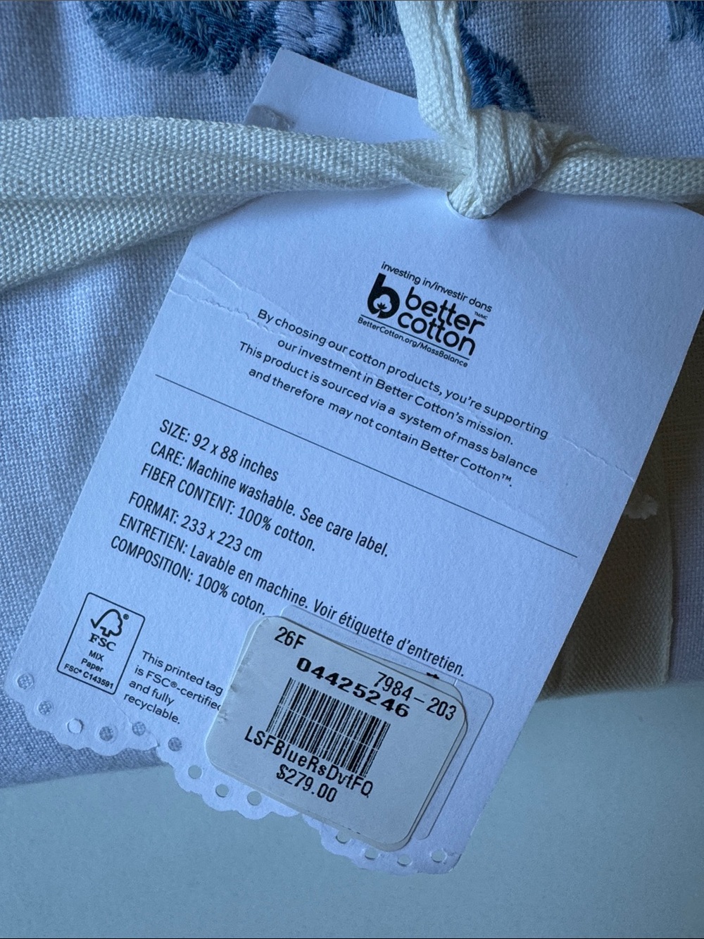 NEW Pottery Barn LoveShackFancy White Duvet & Shams with Blue Rose Print - Picture 12 of 16